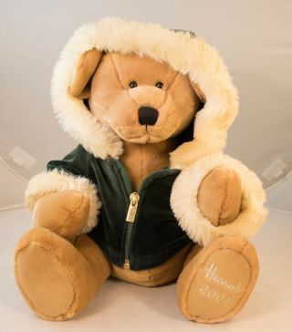 Harrods Christmas Teddy Bear Dated 2001 Rare 13 " Seated Plush Toy