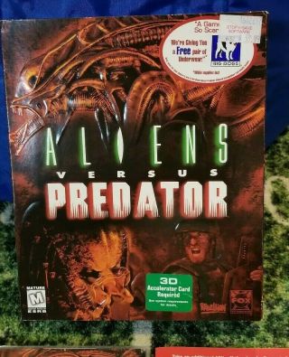 Rare Vintage - Alien Vs Predator - Avp Pc Big Box: 1st Release Collector Edition