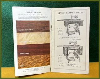 Antique Singer Sewing Machine Brochure Booklet 1922