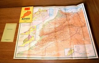 1968.  Vintage Soviet Russian Map Of Morocco.