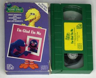 Sesame Street I ' m Glad I ' m Me VHS Kids Educational Grover 1986 Rare 2