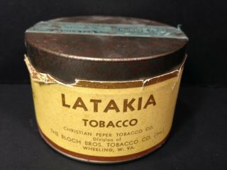 Rare Vintage Christian Peper,  Bloch Bros - Latakia Tobacco Paper Label Can Stamp