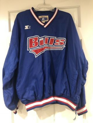 Buffalo Bills Vintage Nfl Starter V Neck Pullover Sweatshirt Rare Size Xl