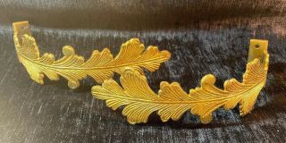 Vintage Ornate Brass Curtain Holdback Hooks Tie Backs Set Of 2 Leaves