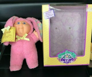 Cabbage Patch Kids Baby Doll Vintage Babyland Pink Bunny Rabbit Floral Ears 1990