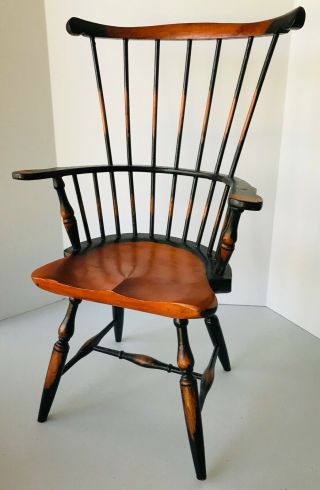 Windsor Style Wood Doll Chair For Dolls Or Bears 15.  5 " Tall Brown Black Finish B