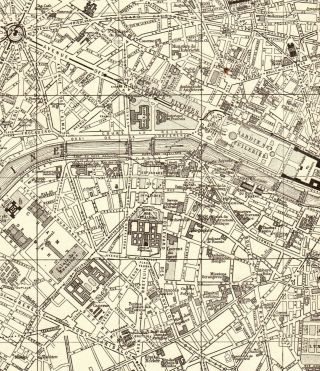 1917 Antique Paris Street Map City Map Of Paris France Gallery Wall Art 7134