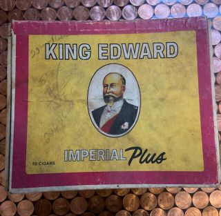 Vintage Rare Cigar Box - - King Edward - - Imperial Plus - - Can 