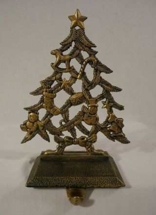 Christmas Tree Stocking Holder Hanger Hook Gold Bronze Antique Finish
