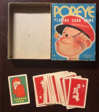 Vintage Antique Popeye Playing Card Game 1938 King Features York City