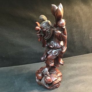 Estate Antique Chinese Or Japanese Statue Figurine Carved Wood
