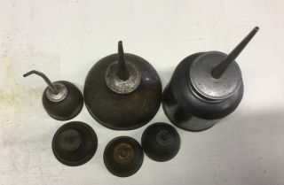 Antique Metal Oil Cans 6 Items