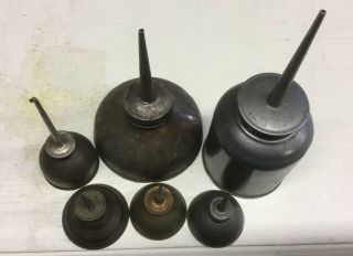 Antique Metal Oil Cans 6 Items 2