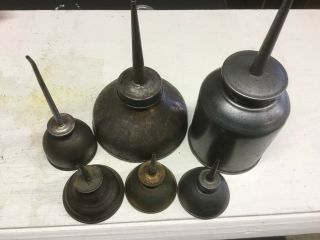 Antique Metal Oil Cans 6 Items 3