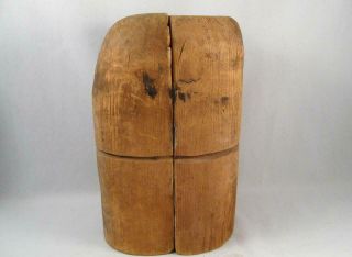 Old Antique Primitive Wooden Hat Mold Block Millinery Form