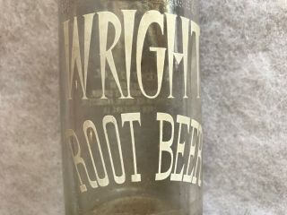 1961 Wright Root Beer 12 oz.  Bottle Rare One Color Variation 2