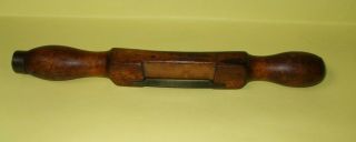 Antique Wooden Spoke Shave Draw Knife - Primative