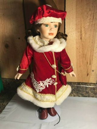Vintage Collectible Memories Porcelain 16 " Doll With Stand