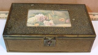 Antique Early 1900’s Samoset Chocolate Co Candy/jewelry/trinket Box Great Patina