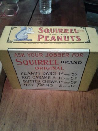 Antique Squirrel Brand Peanuts - Counter Country Store Display - 5 Sided Display