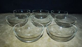 Rare Set Of 8 Signed Baccarat France Crystal 5 " Glass Cereal Fruit Dessert Bowls