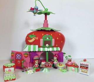 Rare Strawberry Shortcake Sweet Shoppe Bakery House Mini Toy Figurines 3”