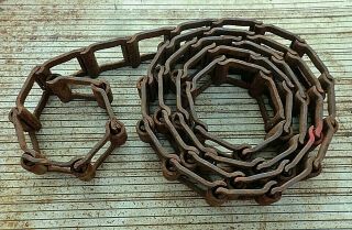 Vintage Steel Chain 6ft.  Square Link Industrial Farm Steampunk Rustic Art