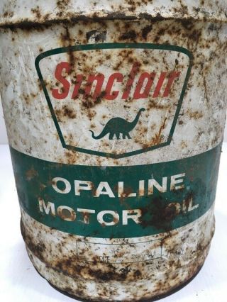 rare sinclair opaline motor oil can 5 gallon gas station large can 2