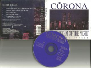 Corona W/ Ice Mc Rhythm Of The Night 5trx W/ Rare Mixes Usa Limited Cd Single
