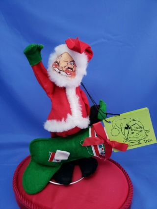 Vtg 1963 Annalee Mobilitee Dolls Christmas Santa Claus With Stocking & Gifts