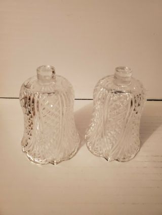 Set Of 2 Vtg Clear Starlight Peg Glass Candle Votive Cups Sconces 1992