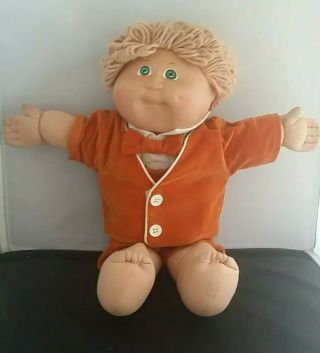 Vtg 1985 Coleco Cabbage Patch Kids 16 " Doll Dirty Blonde Hair Green Eyes,  Outfit