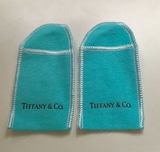 Pair Vintage Tiffany & Co Anti Tarnish “3x2” Storage Pouch For Jewelry/silver