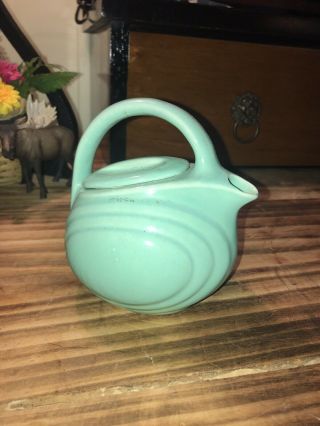 Vintage RARE Red Wing Turquoise Small Teapot Pitcher W Lid Turquoise 3