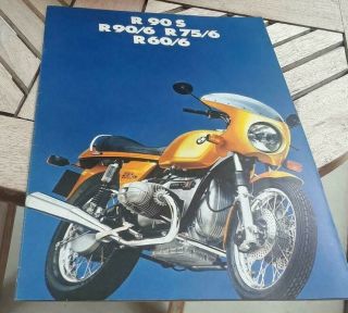 Rare 1976 Vintage Oem Bmw R90s R90/6 R75/6 R60/6 Motorcycle Brochure.