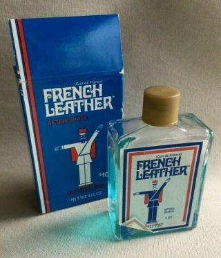 Vintage French Leather Cuir De France Aftershave W/ Box - 3/4 Full