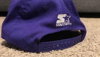 RARE Vintage 90s Los Angeles Lakers Starter Snapback Hat Purple 3