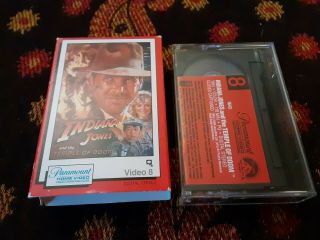 Indiana Jones And Temple Of Doom On Video 8 - Rare 8mm Format 1986