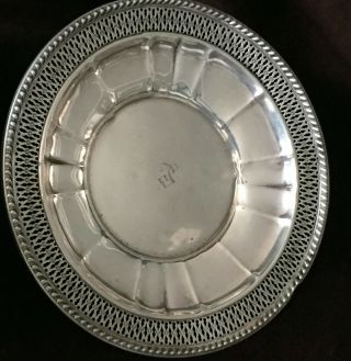 Vintage Wm Wise & Son Sterling Silver Bowl Reticulated Edge Monogram 115 Grams