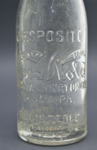 Antique Early 1900 ' s Koca Nola Coca Cola Competitor Soda Bottle Philadelphia PA 2