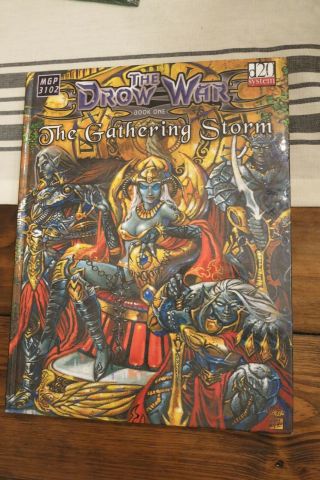 Dungeons Dragons D20 The Drow War The Gathering Storm Hardcover Very Rare Oop