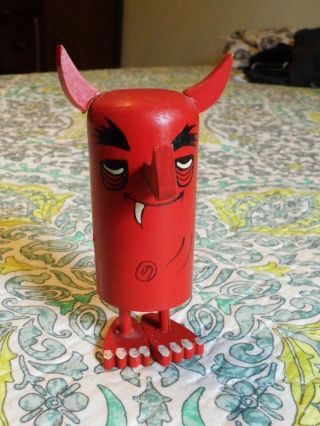 Vtg Pride Creations Popsi Devil Go To Hell Made In Japan Wooden Rare