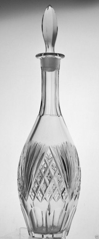 Vintage Crystal Or Cut Glass Water/wine Spirit Decanter Bottle Tall Fan Pattern