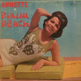 Annette At Bikini Beach Lp Buena Vista Ster 3324 Rare Orig Dg Stereo Disney Vg,