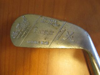 Hickory Shaft Antique Golf Club Leo Diegel Banner 1 Iron Rare Driving Iron Stamp