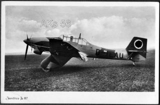 Postcard German Ww2,  Stuka Junkers Ju87 Ready For Take Off,  Rare