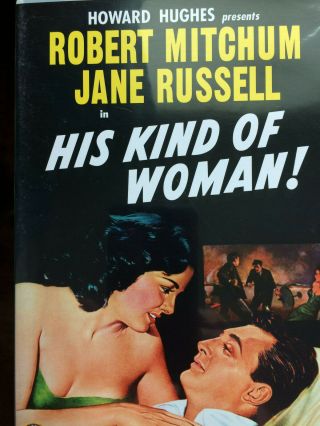 Rare Slim Line 1951 Dvd:his Kind Of Woman - Robert Mitchum Jane Russell - Ships