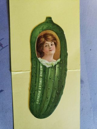 Vintage Victorian Trade Card Heinz Sweet Pickle | Young Woman - Rare