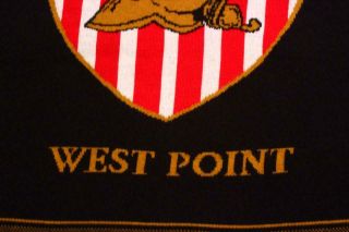 Vintage United States Military Academy West Point Knit Blanket Hanging - RARE 2