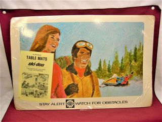 Vintage Ski - Doo Snowmobile Bombardier Table Place Mat Set (6) Advertising Dealer